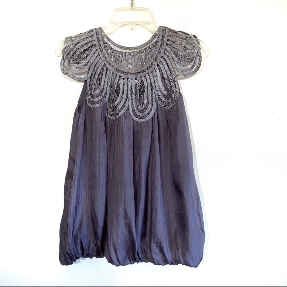 Rebecca Taylor 100% silk scalloped neck top